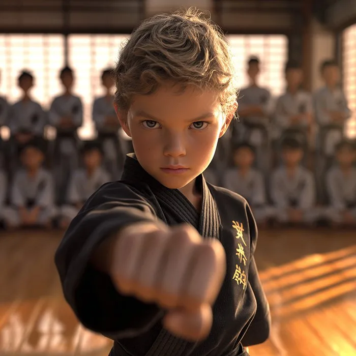 Children practicing martial arts at James Martial Arts Academy in El Cajon